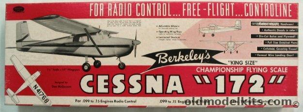 Berkeley 1/8 Cessna 172 'King Size' RC Flying Model Airplane Kit plastic model kit